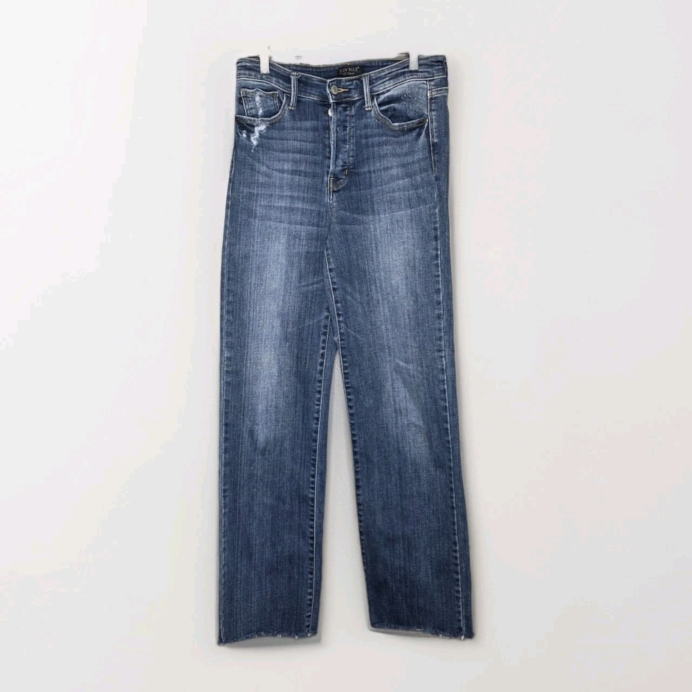 Judy Blue Jeans 5/27 Denim Straight Fit Button Fly Raw Hem High Rise